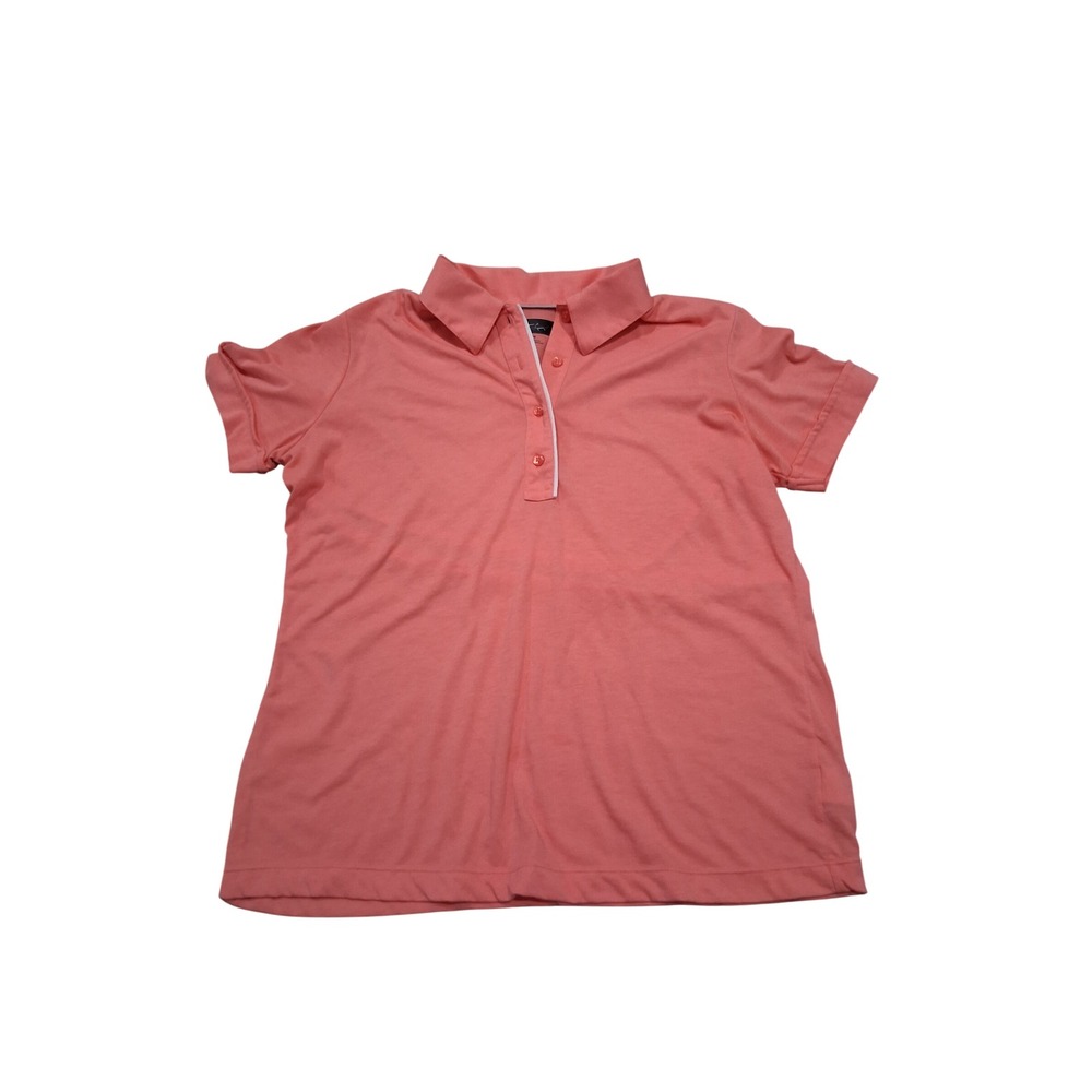 Greg Norman Womens Coral Pink Short Sleeve Golf Polo Shirt Size Medium